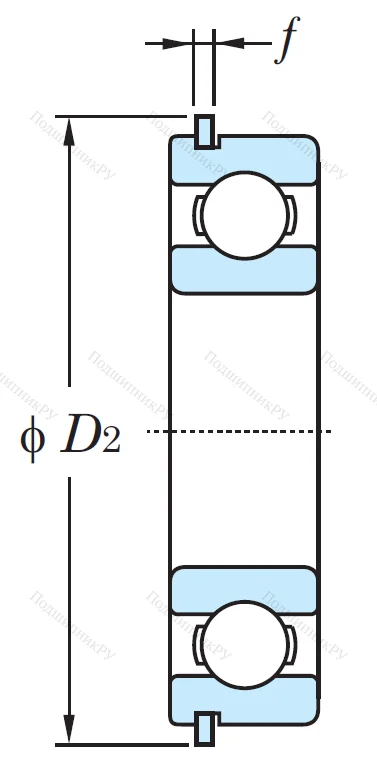 Однорядный шариковый подшипник 6311 NR