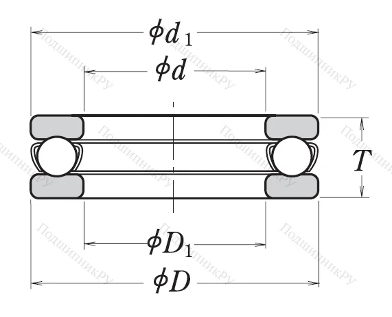 Упорный шариковый подшипник 51307