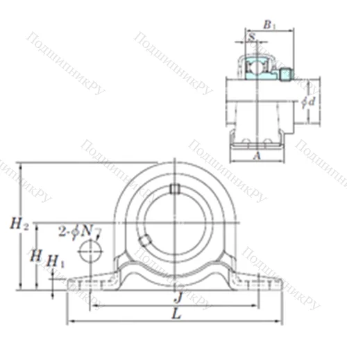 Подшипниковый узел шариковый радиальный SAPP 206-20