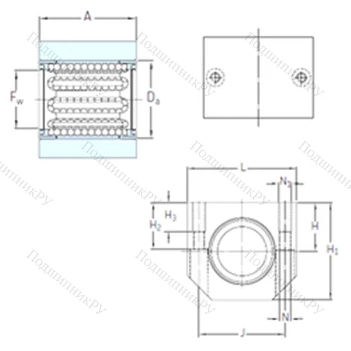 Подшипник шариковый линейный LUHR 50-2LS