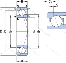 Подшипник 71924 CE/HCP 4AH 1