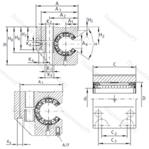Подшипник шариковый линейный KGNCS 20 C-PP-AS