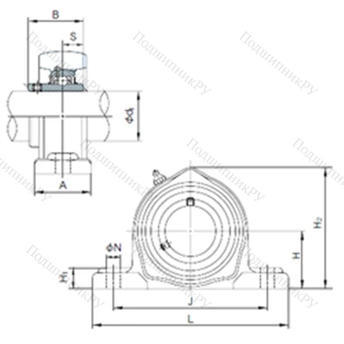 Подшипниковый узел шариковый радиальный UCPK 217
