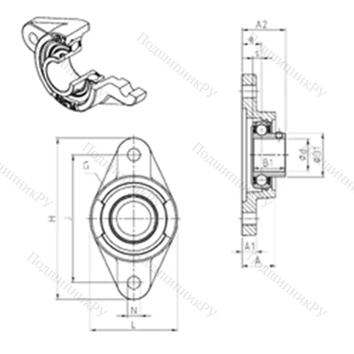 Подшипниковый узел шариковый радиальный USFL 209