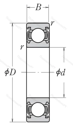 Однорядный шариковый подшипник 6319 ZZ C 3 E от производителя  NSK