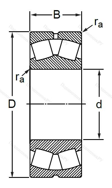 Сферический роликовый подшипник с конической посадкой на вал 1153618 АН (22318 CKW 33)
