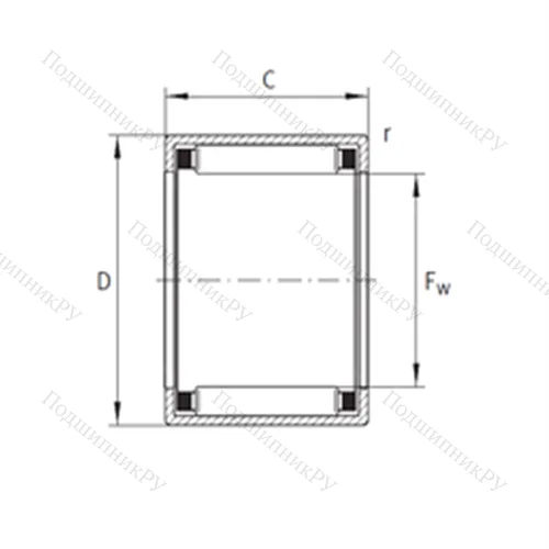 Подшипник игольчатый радиальный SCE 1312