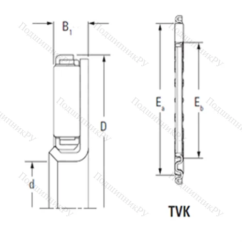 Подшипник игольчатый упорный TVK 5771L