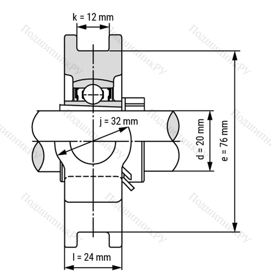 Подшипниковый узел UKT 205 - Вал: 20 мм