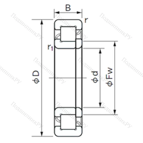 Подшипник роликовый радиальный NUP 2304