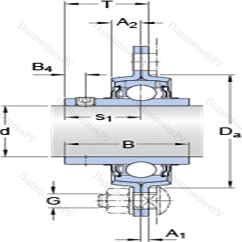 Фланцевые подшипниковые узлы типа Y (литой корпус, круглый фланец, крепление стопорными винтами)