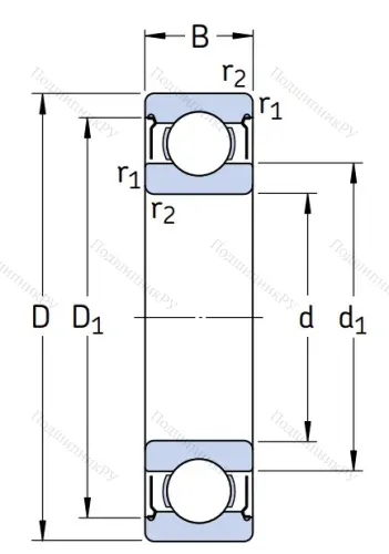 Однорядный шариковый подшипник W 6000 2Z в Новороссийске