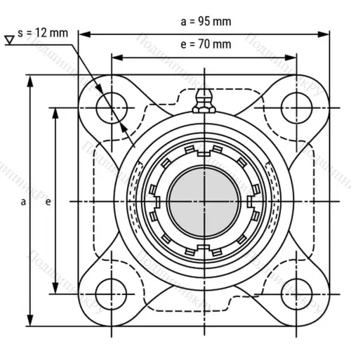 Подшипниковый узел UKF 205+H 2305 - Вал: 20 мм