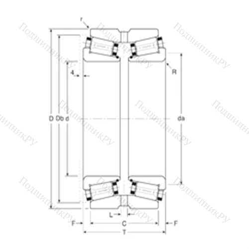 Подшипник роликовый радиально-упорный 110057X/110096XG