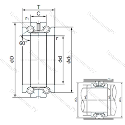 Подшипник шариковый упорно-радиальный 75TAD 20