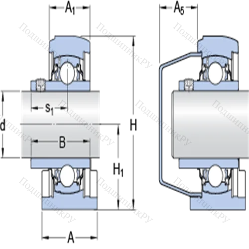 Стационарные подшипниковые узлы типа Y (литой корпус с коротким основанием, крепление стопорными винтами) SYFWK 3/4 LTA