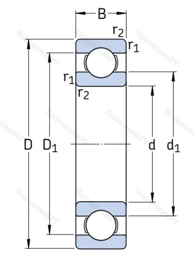 Однорядный шариковый подшипник W 61800 в Новороссийске