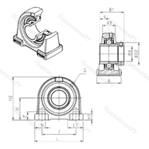 Подшипниковый узел шариковый радиальный EXPA 210