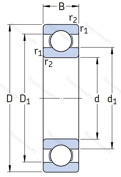 Однорядный шариковый подшипник W 6003