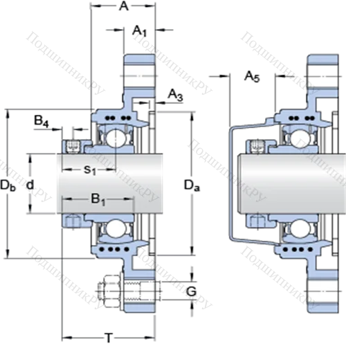 Фланцевые подшипниковые узлы типа Y (корпус типа Y-TECH, овальный фланец, крепление стопорными винтами)