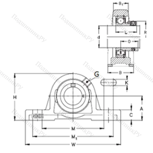 Подшипниковый узел шариковый радиальный RASE 50-N