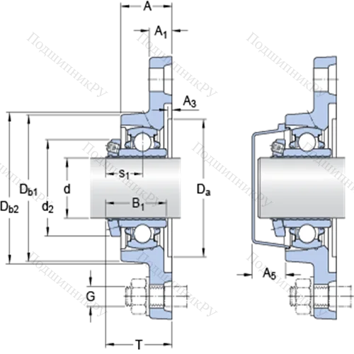 Фланцевые подшипниковые узлы типа Y (корпус типа Y-TECH, овальный фланец, крепление стопорными винтами)