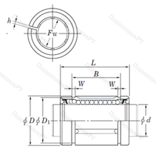 Подшипник шариковый линейный SDM 8AJMG