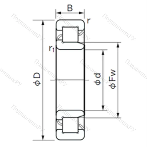 Подшипник роликовый радиальный NJ 236
