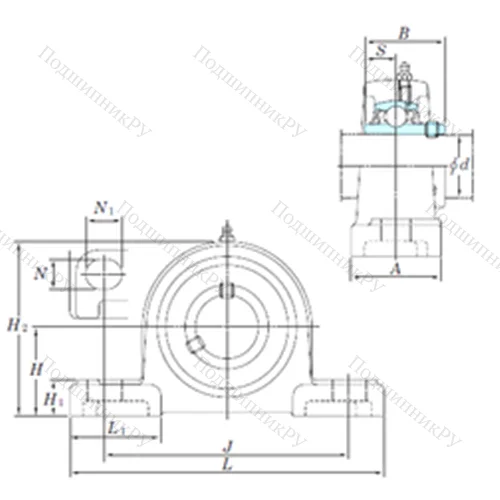 Подшипниковый узел шариковый радиальный UCP 320-64SC
