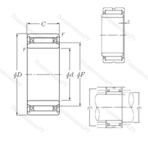 Подшипник игольчатый радиальный NK 12/16+IR 9?12?16