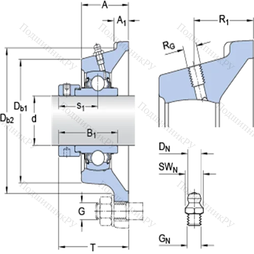 Фланцевые подшипниковые узлы типа Y (корпус типа Y-TECH, квадратный фланец, крепление стопорными винтами)