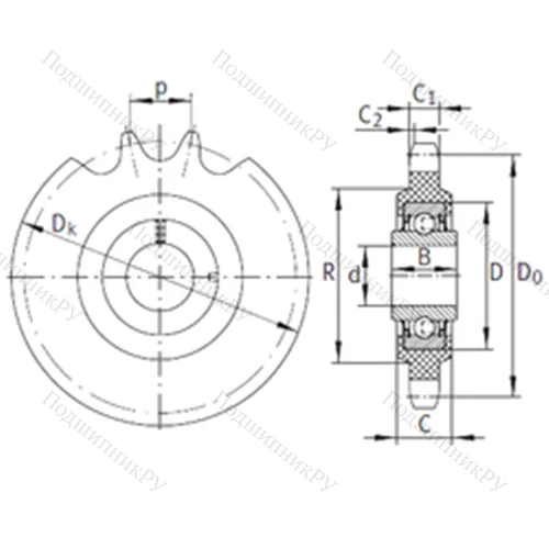 Подшипниковый узел шариковый радиальный