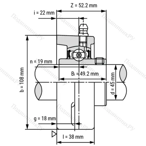 Подшипниковый узел UCFL 209 - Вал: 45 мм