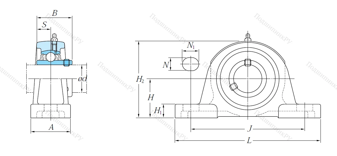 Подшипниковый узел UCP 210 J