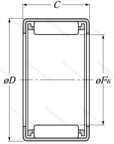 Игольчатый подшипник HK 3020 D от производителя  NTN