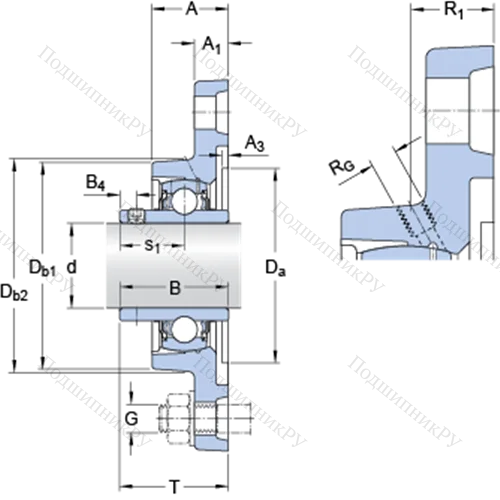 Фланцевые подшипниковые узлы типа Y (корпус типа Y-TECH, овальный фланец, крепление стопорными винтами)