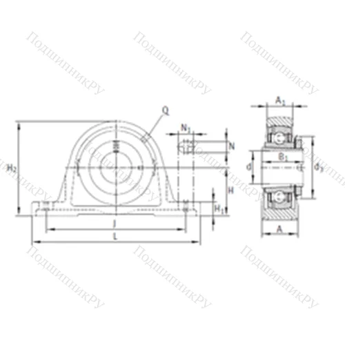 Подшипниковый узел шариковый радиальный RASEA 35-N