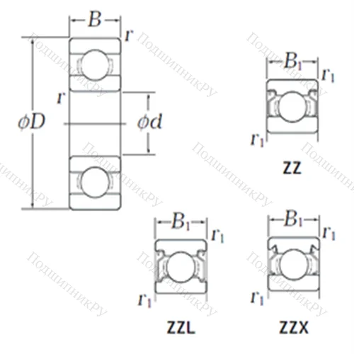 Подшипник шариковый радиальный EE 0 ZZ
