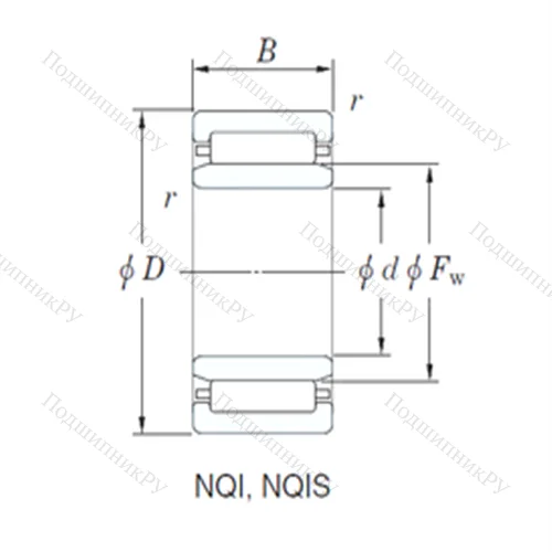 Подшипник игольчатый радиальный NQI 28/30