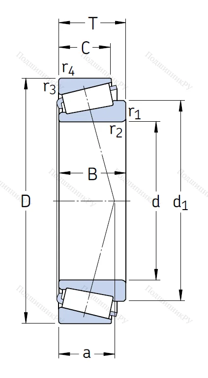 Конический роликовый подшипник 30203 J 2
