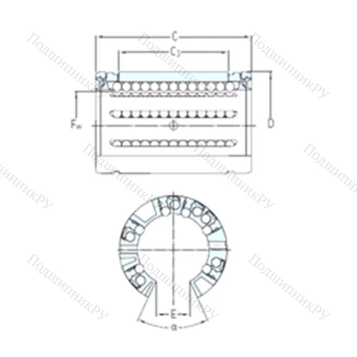 Подшипник шариковый линейный LBCT 50 A-2LS