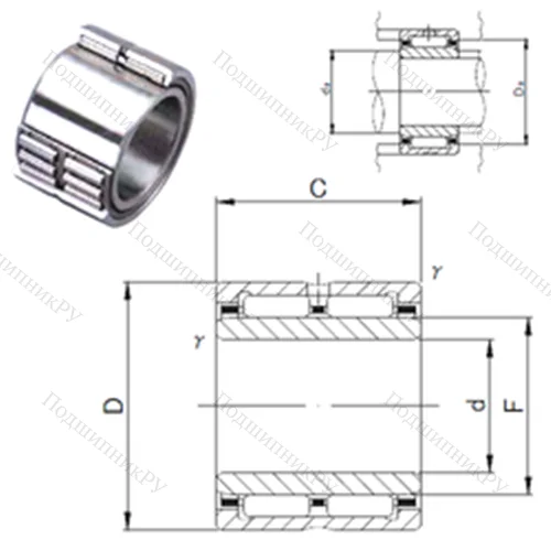 Подшипник игольчатый радиальный NA 6909