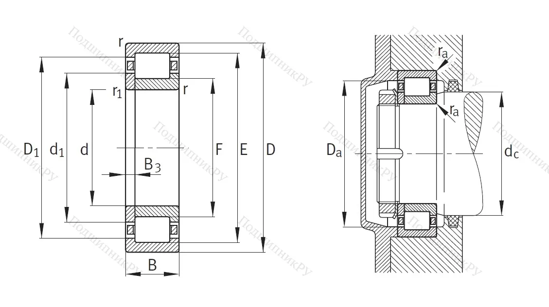 Роликовый цилиндрический подшипник NUP 2320 ETVP 2
