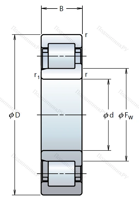 Роликовый цилиндрический подшипник NJ 2209 WC 3