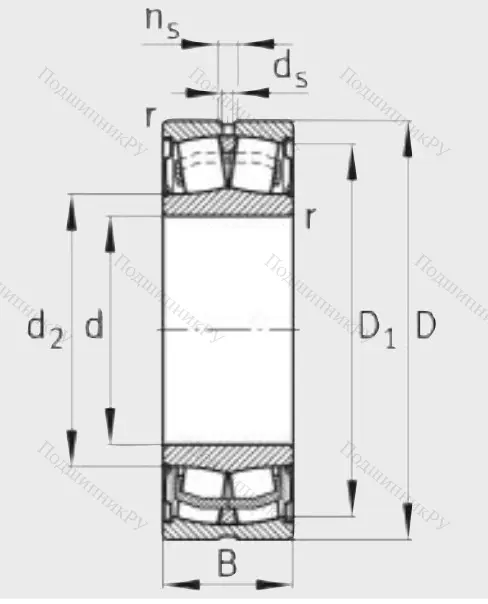 Сферический роликовый подшипник WS 22211 E 1 XL 2RSR (WS 22211 E 1 XL 2RSR)