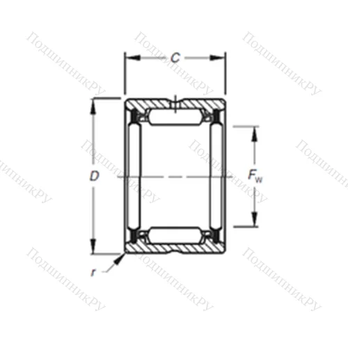 Подшипник игольчатый радиальный HJ-364828,2RS