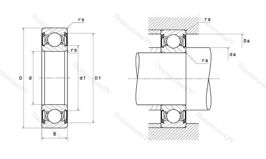 Высокотемпературный  подшипник 6209 FT 150ZZ