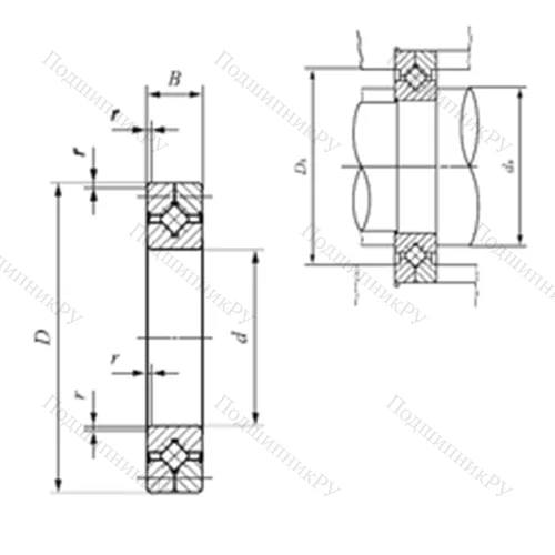Подшипник роликовый упорно-радиальный с четырехточечным контактом CRB 30025 UU