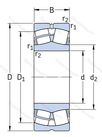 Сферический роликовый подшипник 22214 E