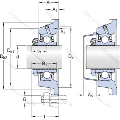 Фланцевые подшипниковые узлы типа Y (корпус типа Y-TECH, квадратный фланец, крепление стопорными винтами)